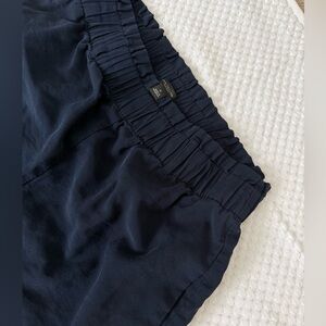 Navy Elastic Waist Wide Leg Ankle Pants Ann Taylor Factory